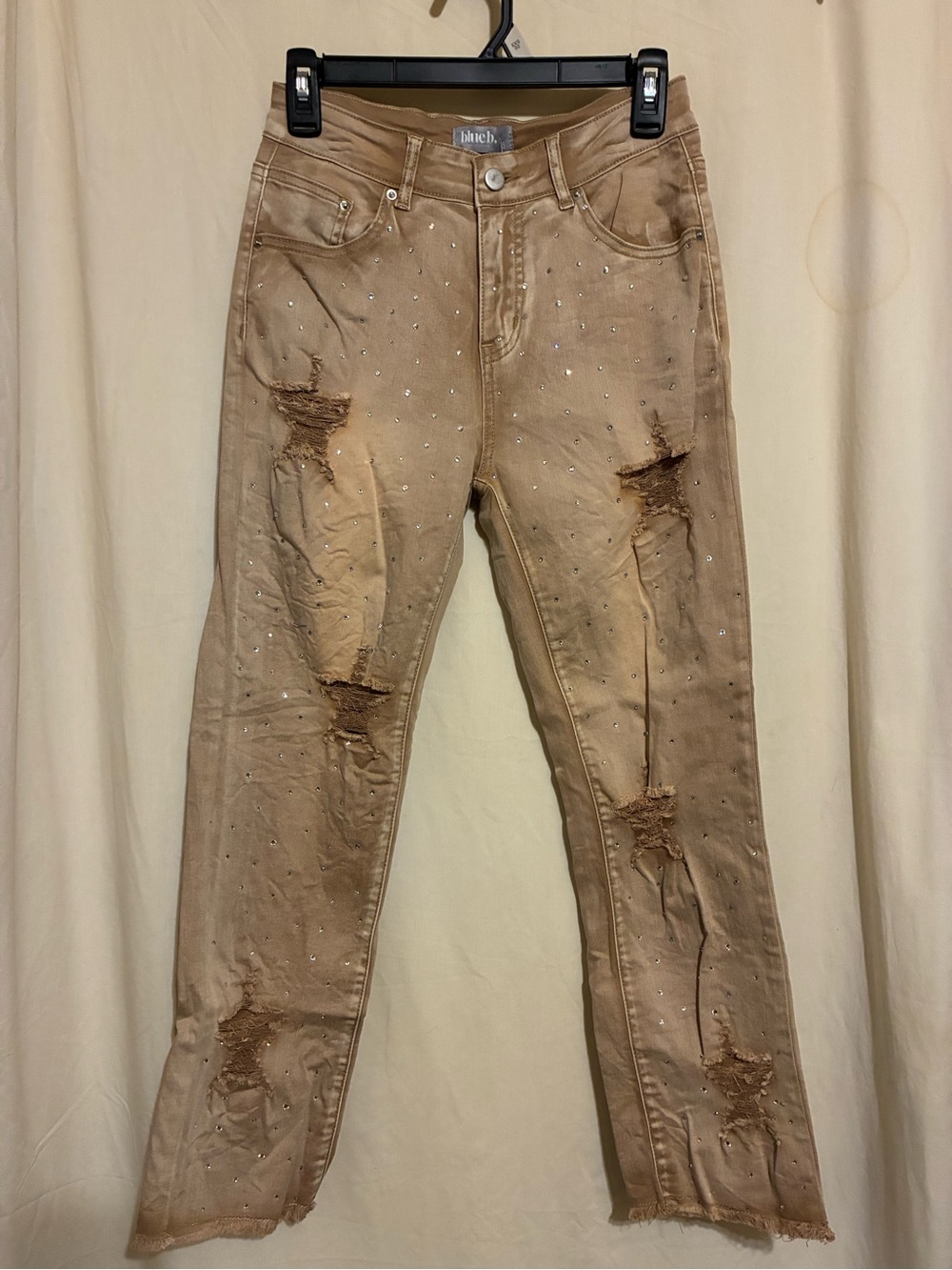 Blue B Distressed Star Rhinestone Jeans - Picture 1 of 8